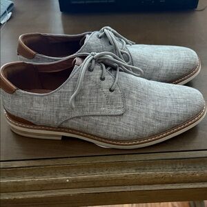 Florsheim Light Gray Linen Derby with Tan Trim